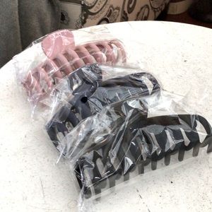 Claw clips set (pink, navy, black)